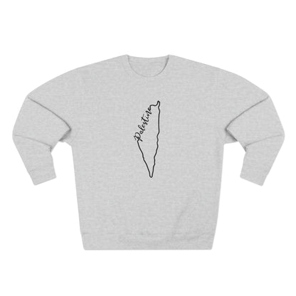 Palestine Outline Map Premium Crewneck Sweatshirt