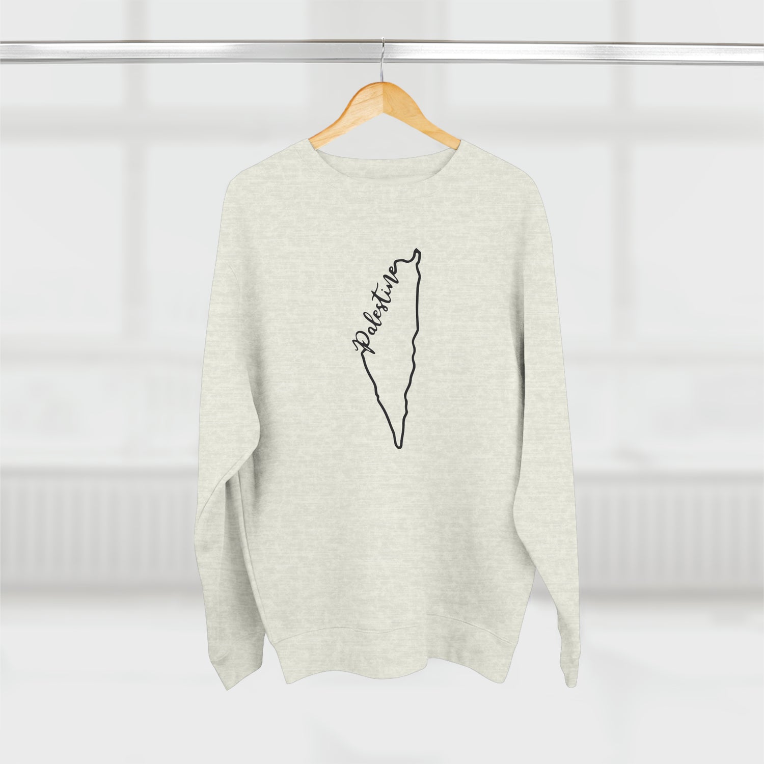 Palestine Outline Map Premium Crewneck Sweatshirt