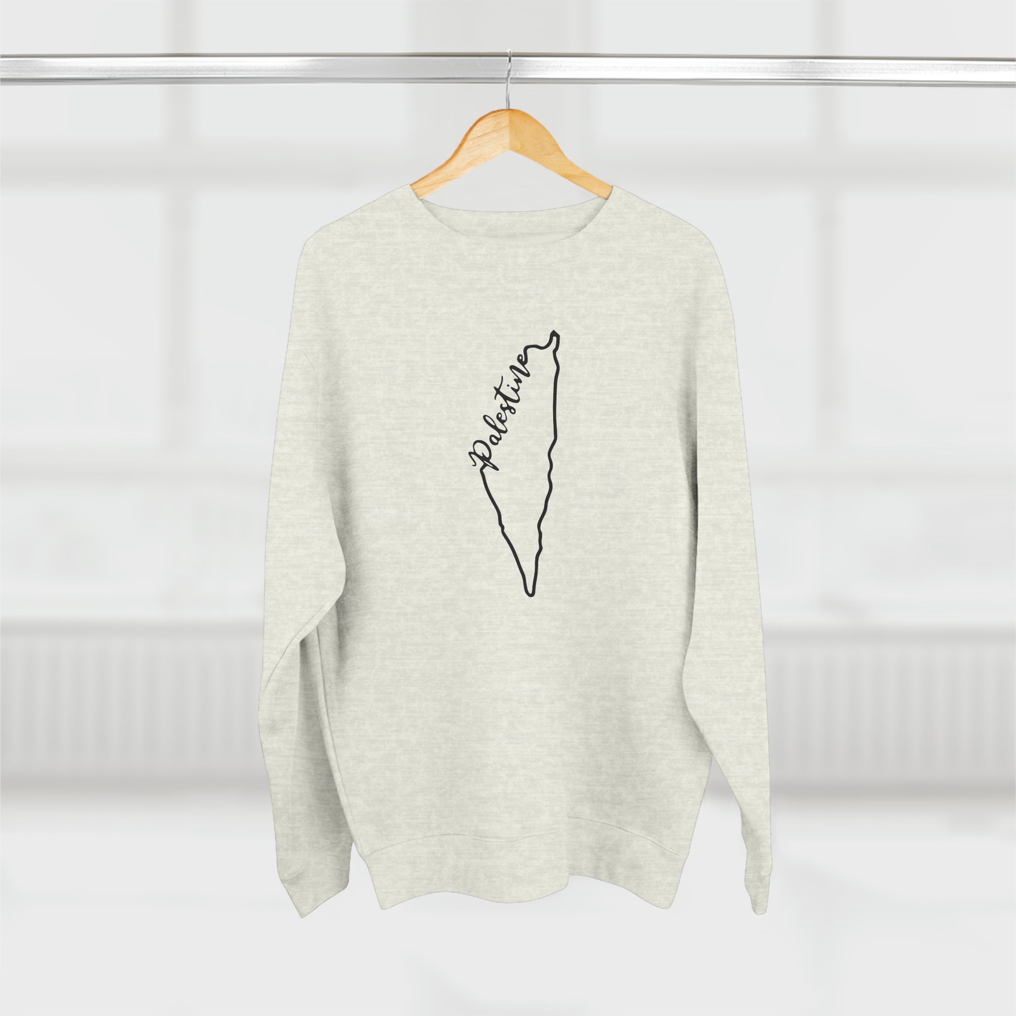 Palestine Outline Map Premium Crewneck Sweatshirt