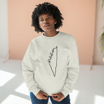 Palestine Outline Map Premium Crewneck Sweatshirt