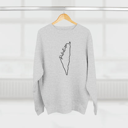 Palestine Outline Map Premium Crewneck Sweatshirt