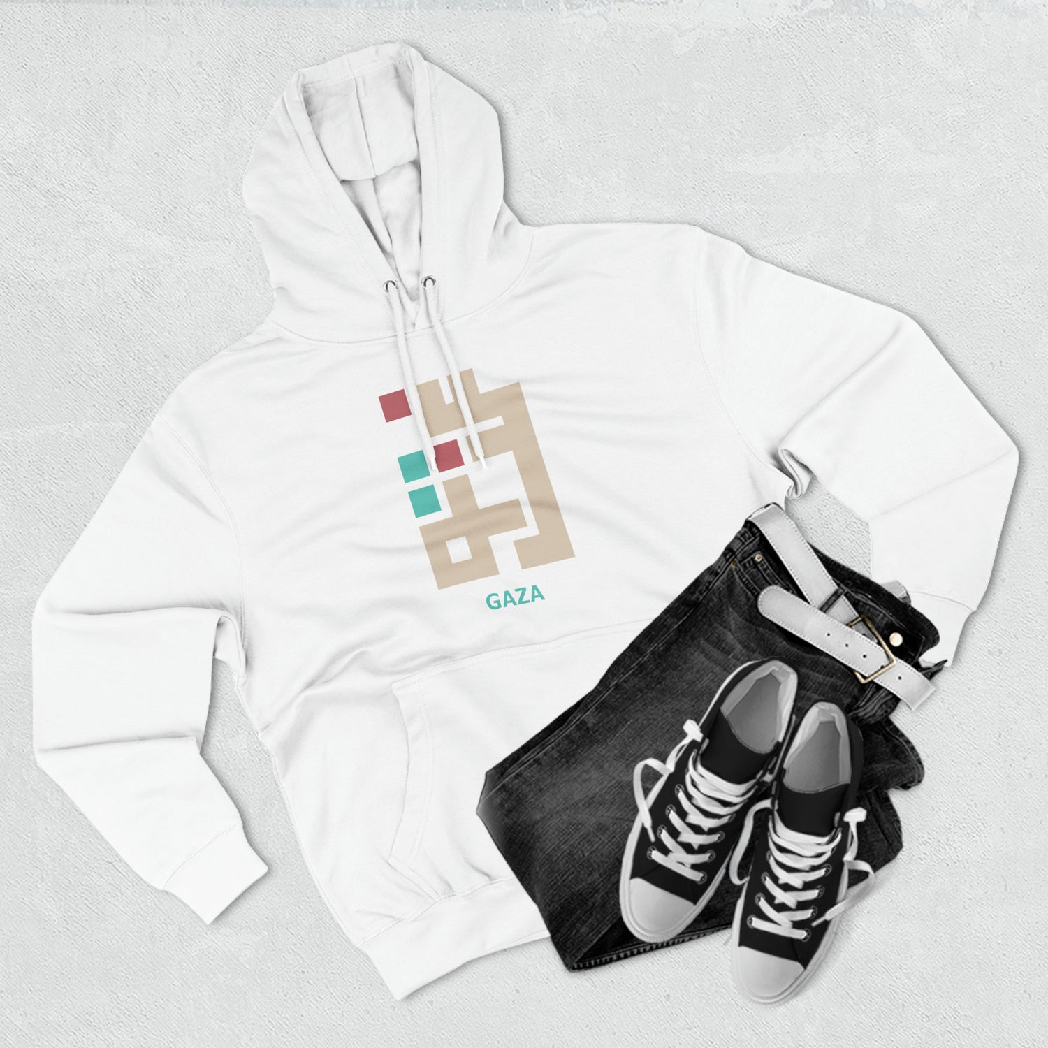 Gaza Kufic Unisex Premium Pullover Hoodie