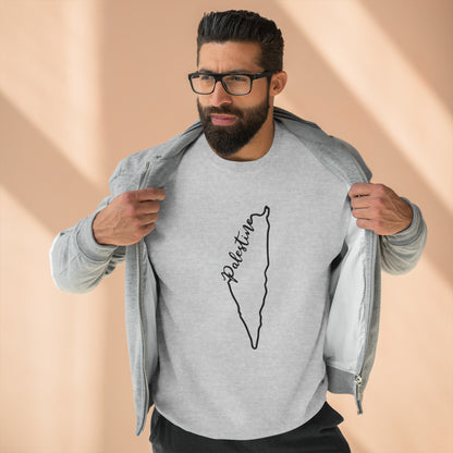 Palestine Outline Map Premium Crewneck Sweatshirt